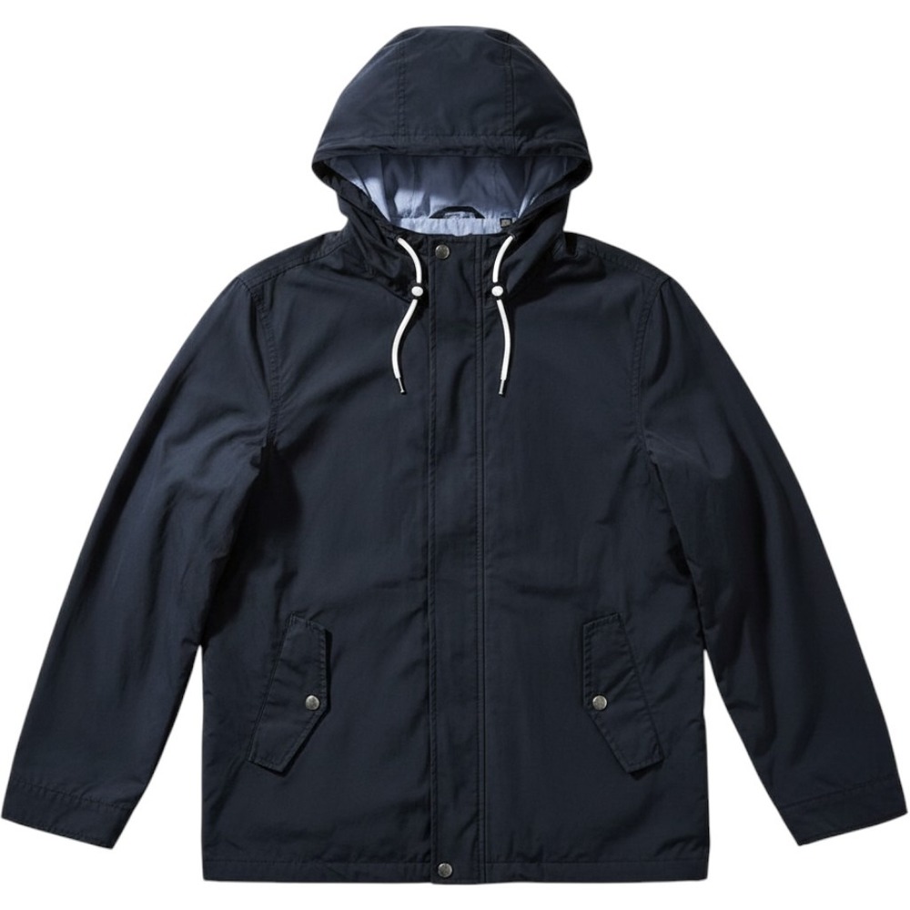Slate & Stone Hooded Jacket Mens XL Navy Blue Windbreaker Minimalist Lightweight